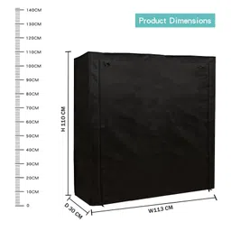 Urban Choice 12-Layer Metal Shoe Rack with 100 GSM Black Cover | Durable Multi-Tier Shoe Organizer with Dustproof Fabric Cover image 3