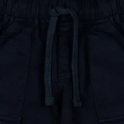 Actuel Cotton Woven Solid Cargo Trouser - Navy Blue image 4