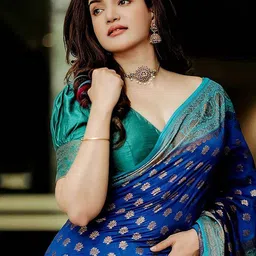 bigben textile Woven Design Zari Silk Blend Banarasi Saree image 3