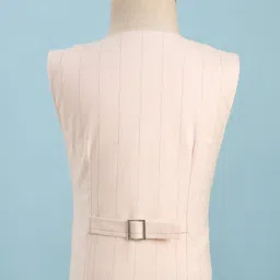 Robo Fry Cotton Woven Full Sleeves Solid Three Piece Party Suit with Bow - Black & Biege image 5