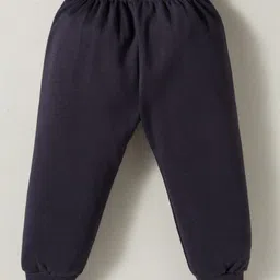 Teddy Interlock Knit Full Sleeves T-Shirt & Joggers Set with Teddy Print - Peach image 5