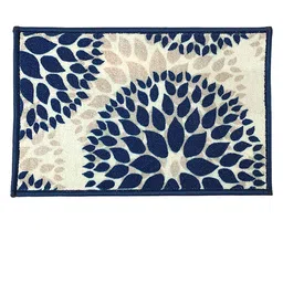 Athom Trendz White & Blue Printed Premium Anti-slip Doormat image 2