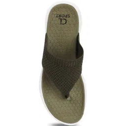 Carlton London Women's Olive Flip Flops image 4