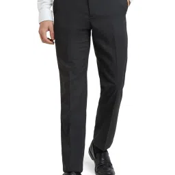 Park Avenue Grey Polyester Regular Fit Solid Trousers image 1