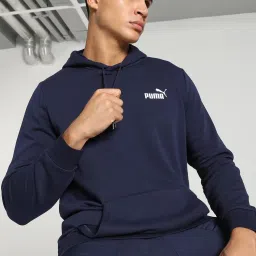 Puma Essentials Royal Blue Regular Fit Hooded Sweatshirt image 1