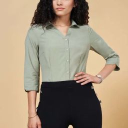 Annabelle by Pantaloons Olive Green Shirt-picture-5