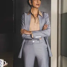 Qua Grey Stretch Wool Tailored Blazer-picture-12