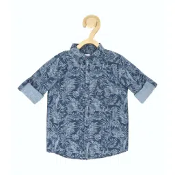 Peter England Kids Blue Cotton Printed Full Sleeves Shirt-picture-21