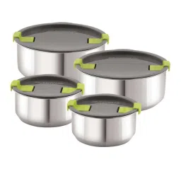 Magnus Grey Stainless Steel Steam Lock Airtight & Leakproof Food Storage Containers - Set of 3 image 1
