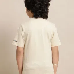 Kidsville Boys Khaki Cotton Character Based Tshirt image 2