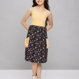 StyloBug Girls Yellow Printed Dress image 1