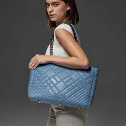 Miraggio Viola Blue Large Quilted Tote Bag image 1