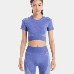 Domyos by Decathlon Bright Indigo Plain Crop T-Shirt image 1
