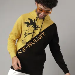 Free Authority Multicolored Regular Fit Dragon Ball Z Colour Block Hooded Sweatshirt image 1