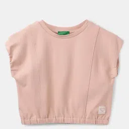 United Colors of Benetton Kids Pink Cotton Regular Fit T-Shirt-picture-43