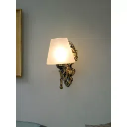 Fos Lighting Wall Light 40 W Mild Steel Brass Antique, Corn-MS-BRSA-TaperFrost-WL1 image 5