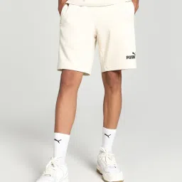 Puma Essentials White Cotton Regular Fit Logo Printed Sports Shorts image 1