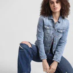 Only Light Blue Regular Fit Denim Jacket image 1