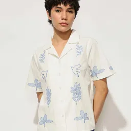 Only White Cotton Embroidery Shirt image 1