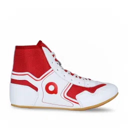 Aivin Men's Pro Kabaddi White & Red Indoor Court Shoes image 1