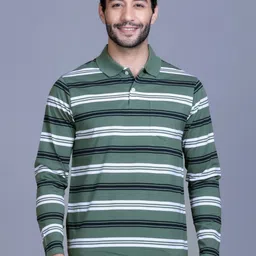 SANE ORIGINALS Striped Polo Collar Regular Fit T-shirt-picture-30