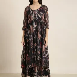 showoffff SHOWOFF Black Floral Print Co-Ord Set image 1