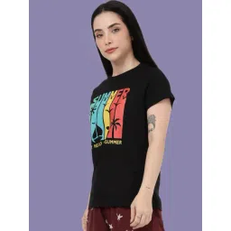 Kryptic Black Printed Lounge T-Shirt image 4