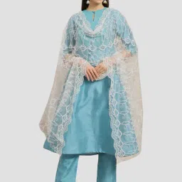 Saadgi White Embroidered Dupatta-image-57