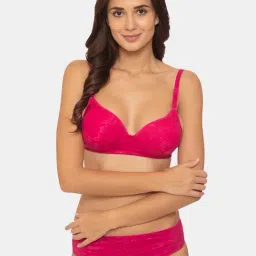 Tweens Dark Pink Non Wired Padded Bra With Panty-image-71