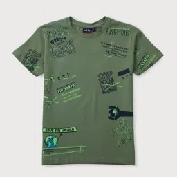 Gini & Jony Boys Green Cotton T-Shirt-picture-24