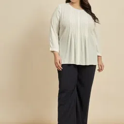 FEMMELLA Navy Blue Regular Fit Solid Trousers image 4