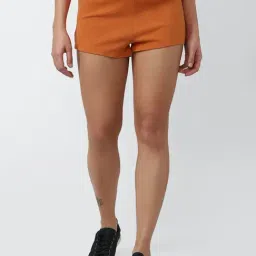 Forever 21 Orange Cotton Regular Fit Knit Shorts-picture-27