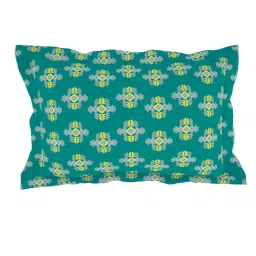 Spaces Atrium Grey & Green Cotton 144 TC Bed Sheets Set image 5