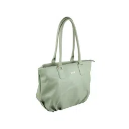 Walkway Light Green Synthetic Solid Tote Handbag image 4