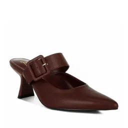 London Rag Women's Burgundy Mule Shoes image 1