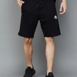 KAPPA Black Cotton Regular Fit Sports Shorts image 1
