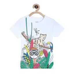 MINIKLUB Boys White Printed T-Shirt-image-75