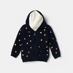 Juniors by Lifestyle Navy Printed Regular Fit Sweater image 1