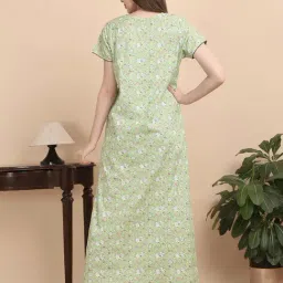 Sweet Dreams Green Cotton Regular Fit Night Dress image 2