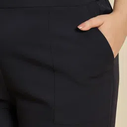 FEMMELLA Navy Blue Regular Fit Solid Trousers image 5