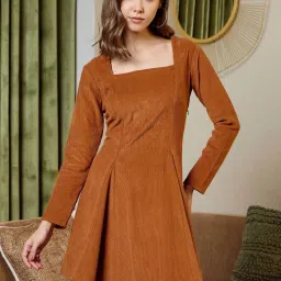 Mabish By Sonal Jain Brown Stripes Dress image 1