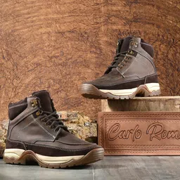 CARLO ROMANO Men Brown Suede Flat Boots-image-24