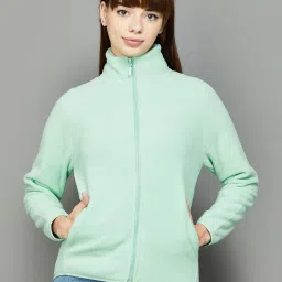 Fame Forever by Lifestyle Sage Green High Neck Jacket image 1