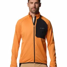 Columbia Mens Orange Omni-Wick Triple Canyon Grid II Full Zip Fleece Jacket-picture-11