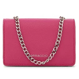Miraggio Pink Textured Small Handbag image 1