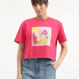 United Colors of Benetton Pink Graphic Print T-Shirt-picture-17