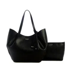 Guess Black Amorette Textured Tote With Pouch-picture-13