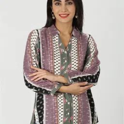 Mustard Multicolor Moss Floral Print Shirt image 1