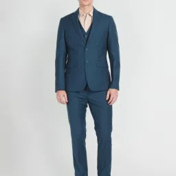 Arrow Teal Regular Fit Three Piece Suit image 1