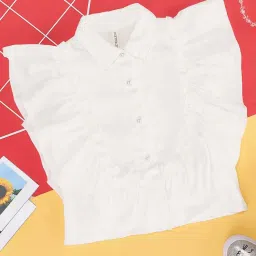 Pantaloons Junior Kids White Regular Fit Top image 1